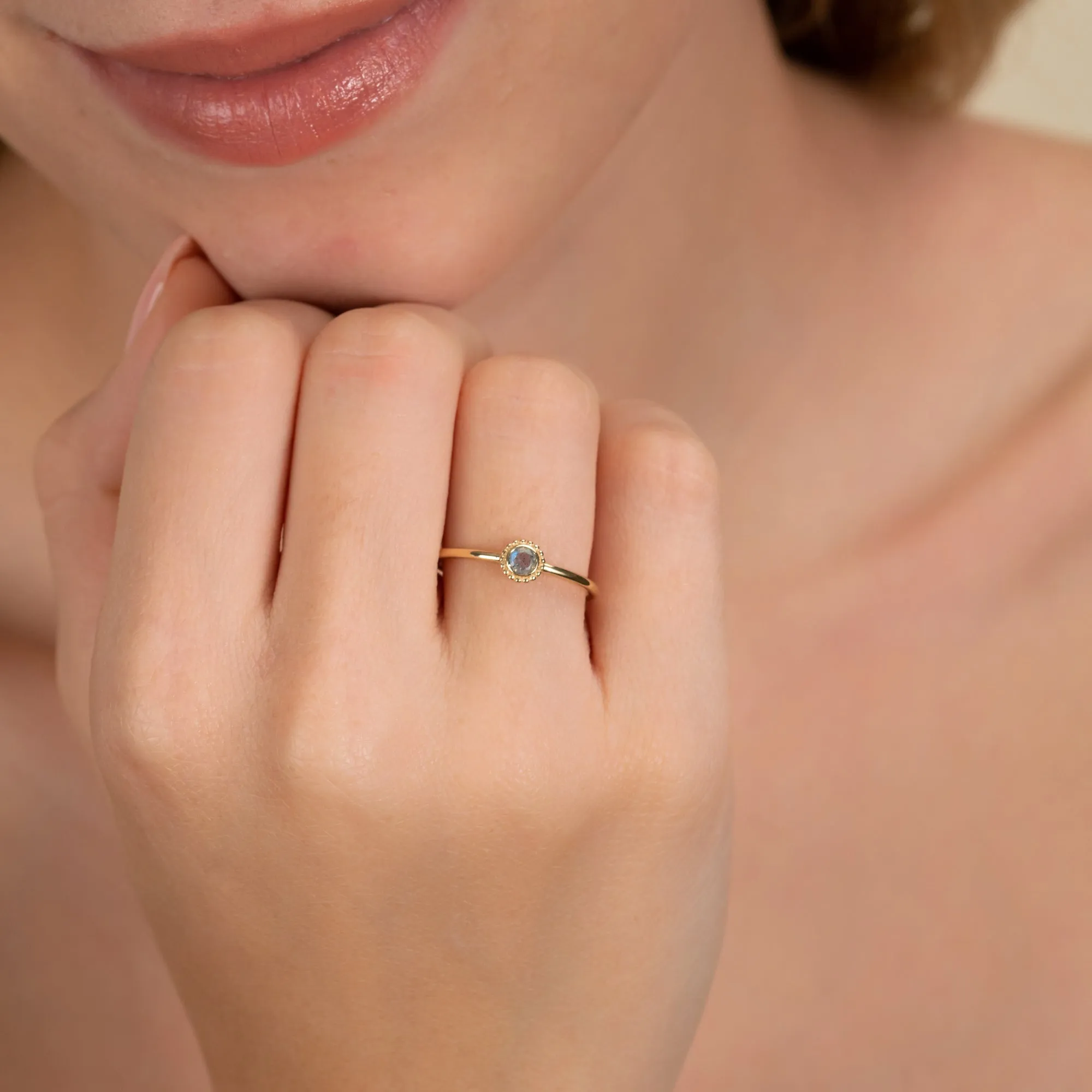 Labradorite Art Deco Ring, Winnie