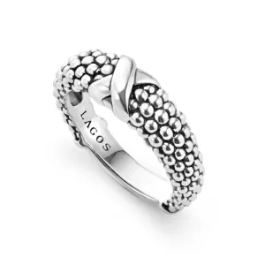LAGOS Embrace X Beaded Ring in Sterling Silver