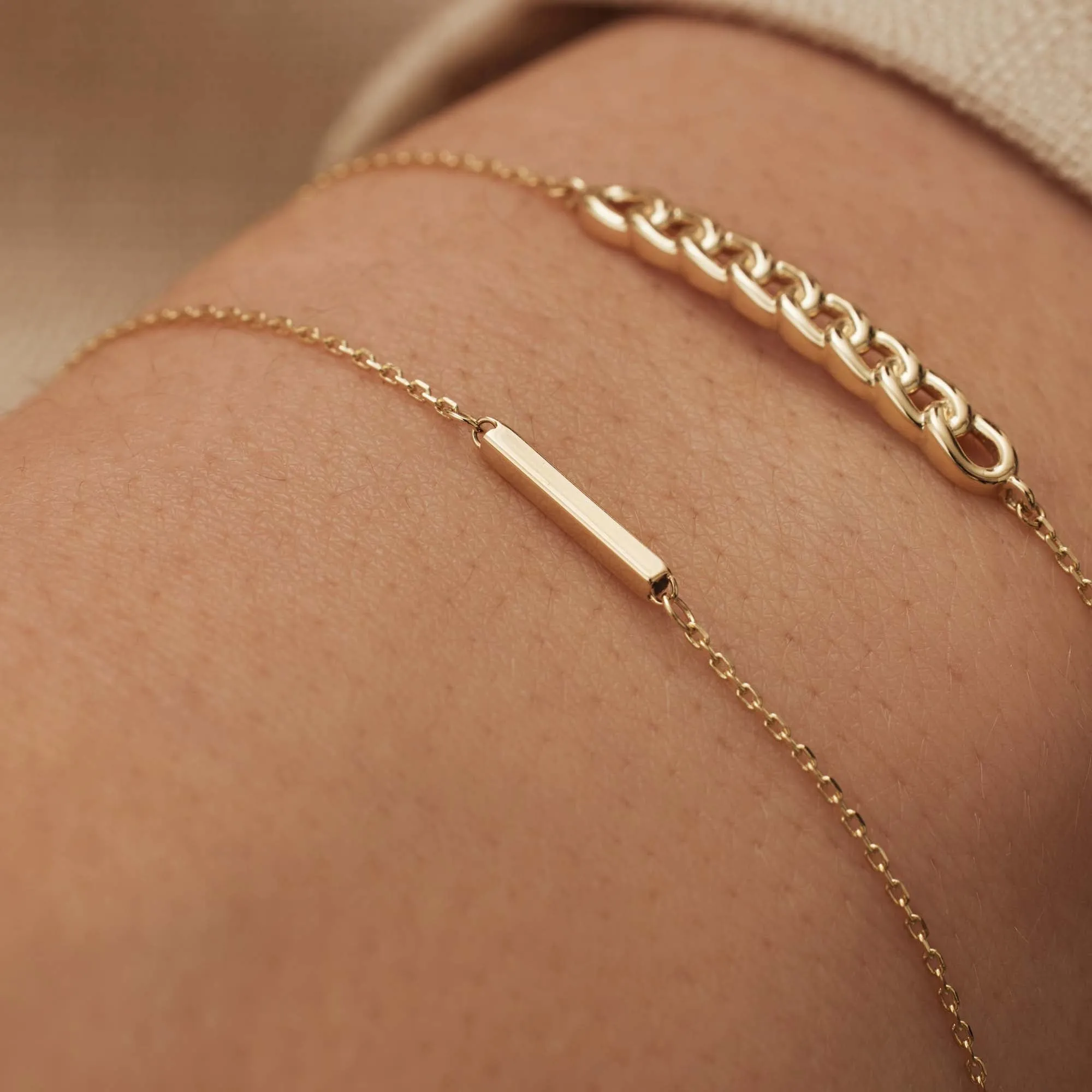 Le Marais Rosalie 14 karat gold bracelet with rod