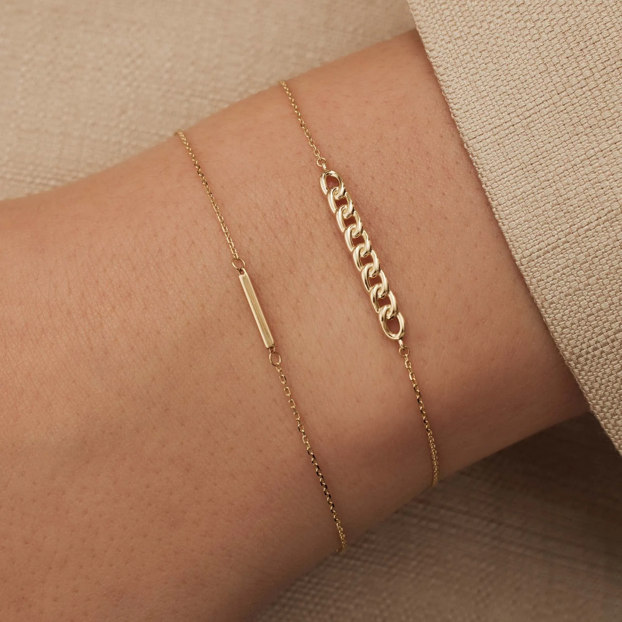 Le Marais Rosalie 14 karat gold bracelet with rod