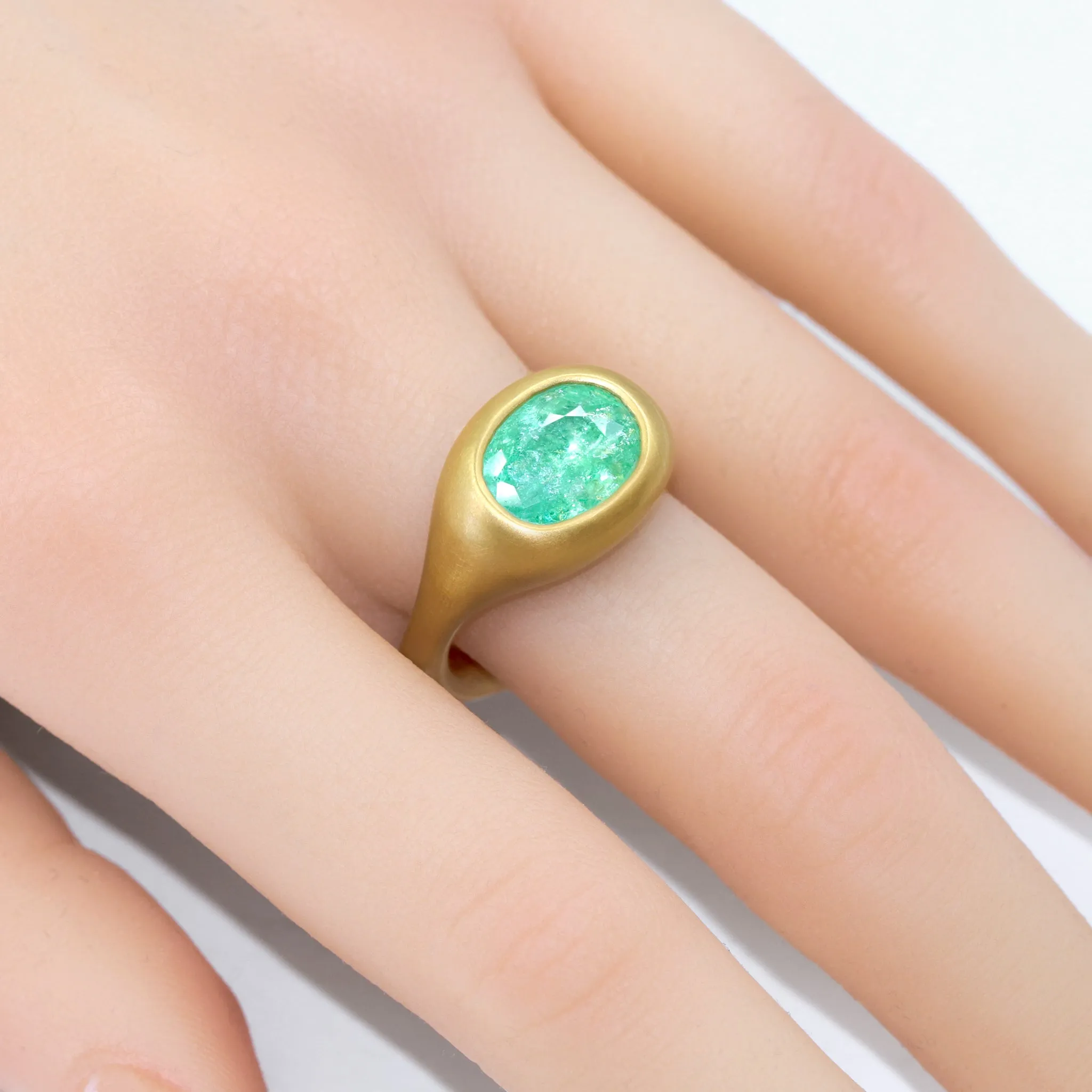 Lola Brooks 3.95 Carat Paraiba Tourmaline 22k One of a Kind Ring