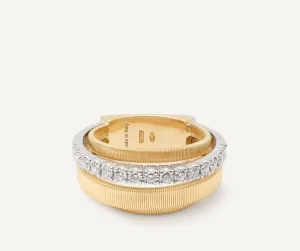 Marco Bicego Masai 18ct Yellow Gold 4-Strand Coil 0.38ct Diamond Ring