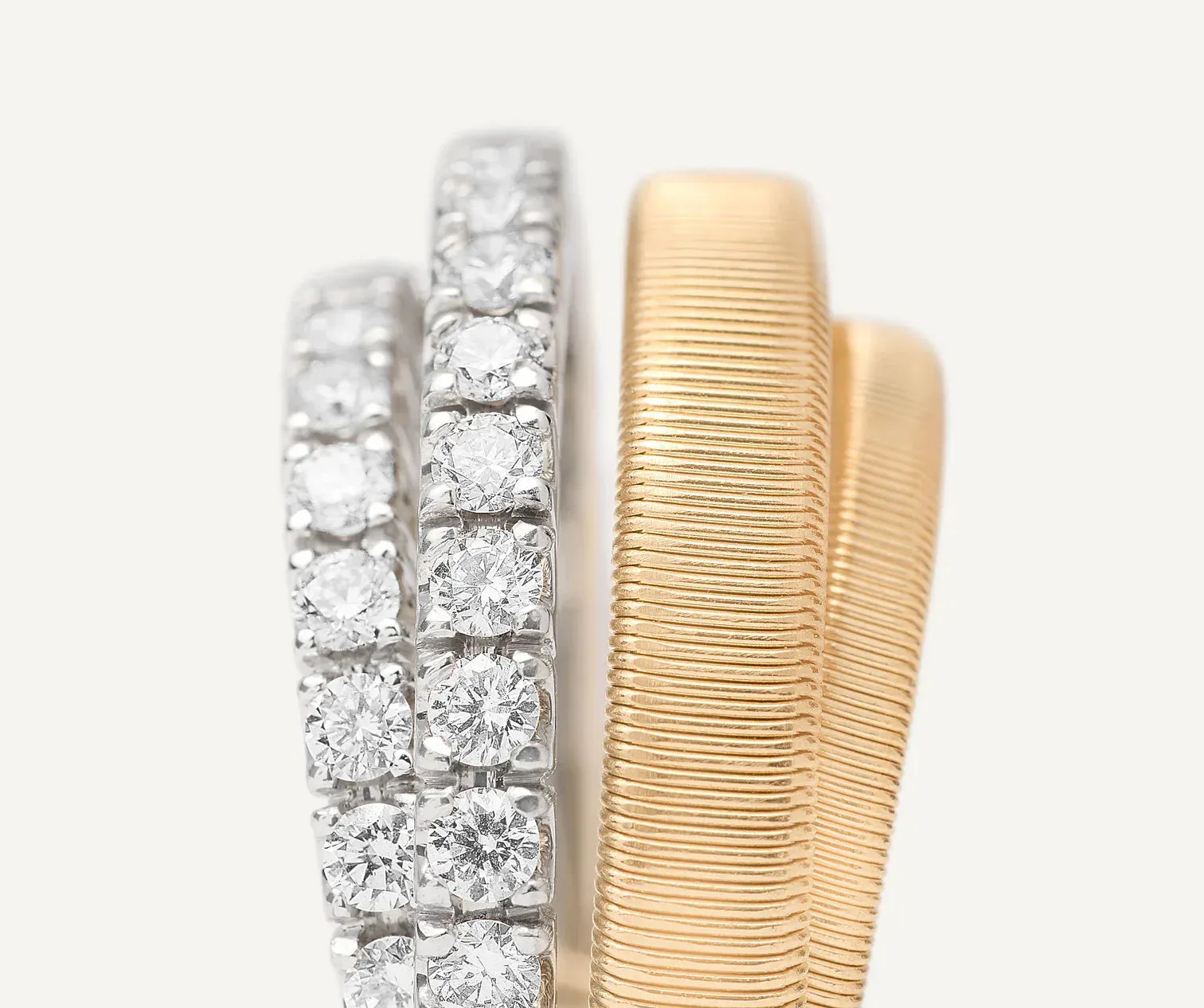 Marco Bicego Masai 18ct Yellow Gold 4-Strand Coil 0.70ct Diamond Ring