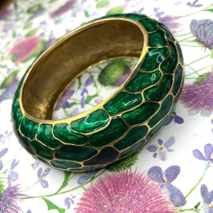 Mawi Green Cuff Bracelet Snakeskin effect