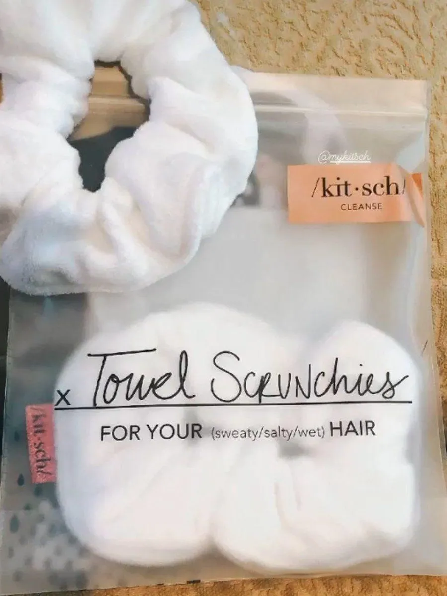 Microfiber Towel Scrunchies- White