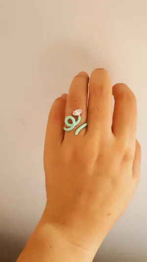 Mint Iris 2 Ring - Adjustable 925 Sterling Silver