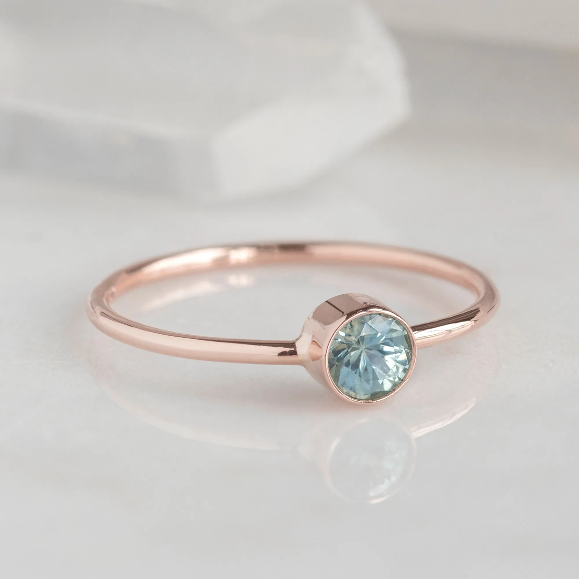 Montana Sapphire Stacking Ring | Yellow, Rose or White Gold