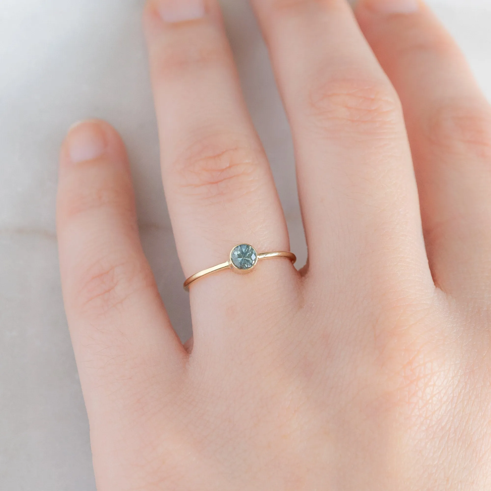 Montana Sapphire Stacking Ring | Yellow, Rose or White Gold