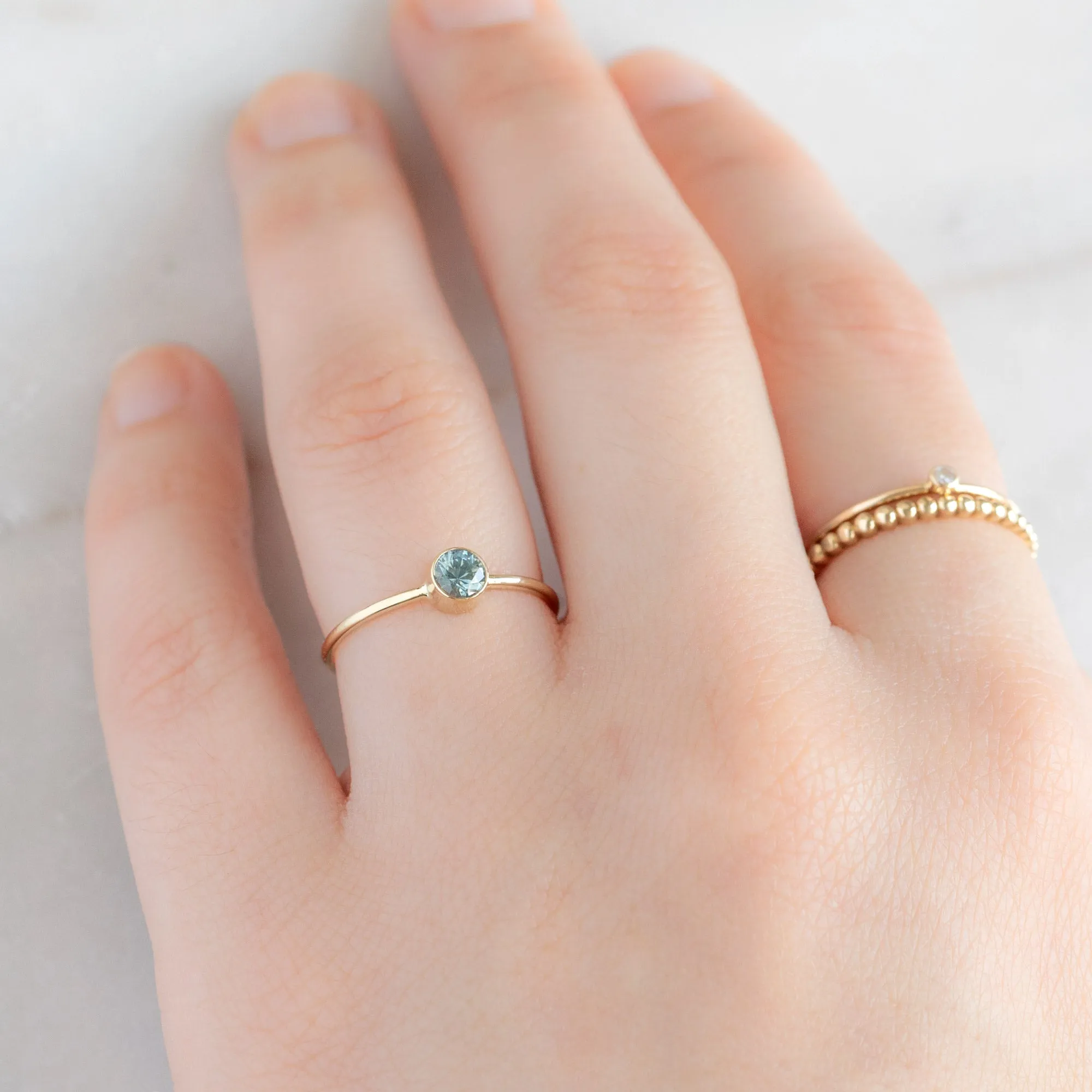 Montana Sapphire Stacking Ring | Yellow, Rose or White Gold