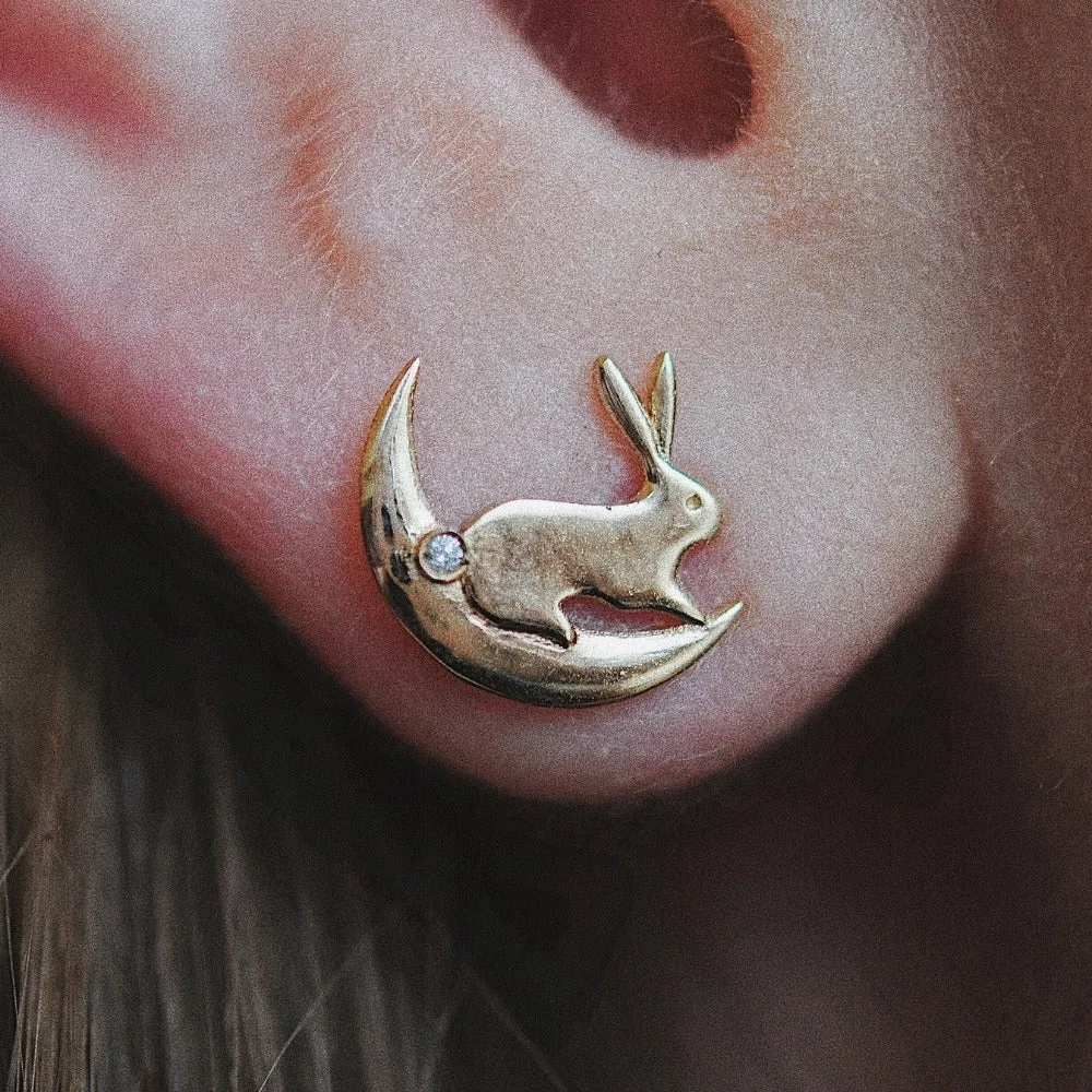 Moon Bunny Earrings
