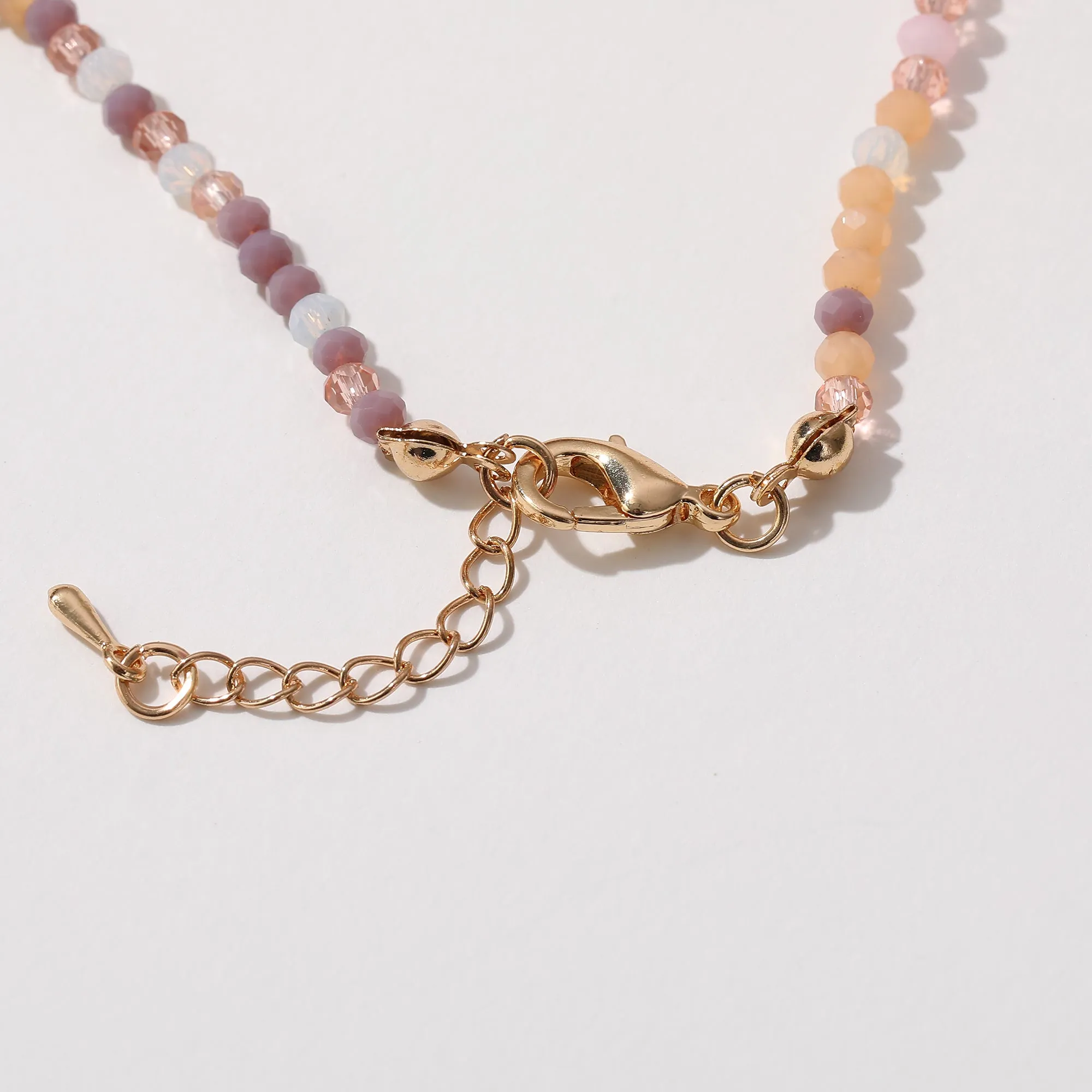 Multicolor Faceted Beads Anklet with Gold Moon & Stars - Elegant & Charming Jewelry for Women