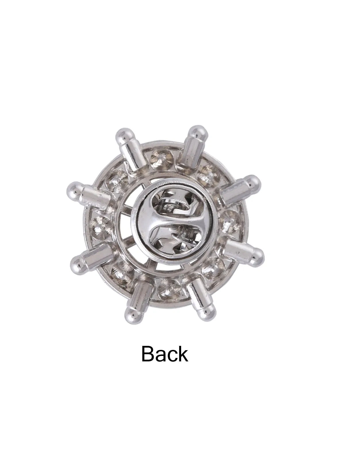 Novelty Silver Ship Steering Wheel Helm Pin Collar Brooch