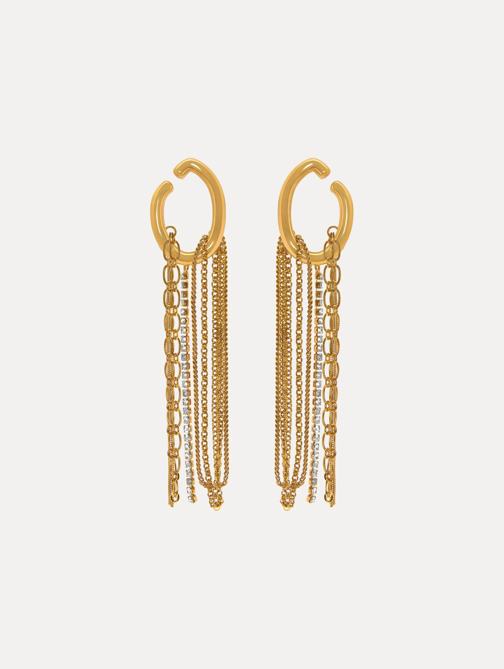 O Chain Fringe Earrings