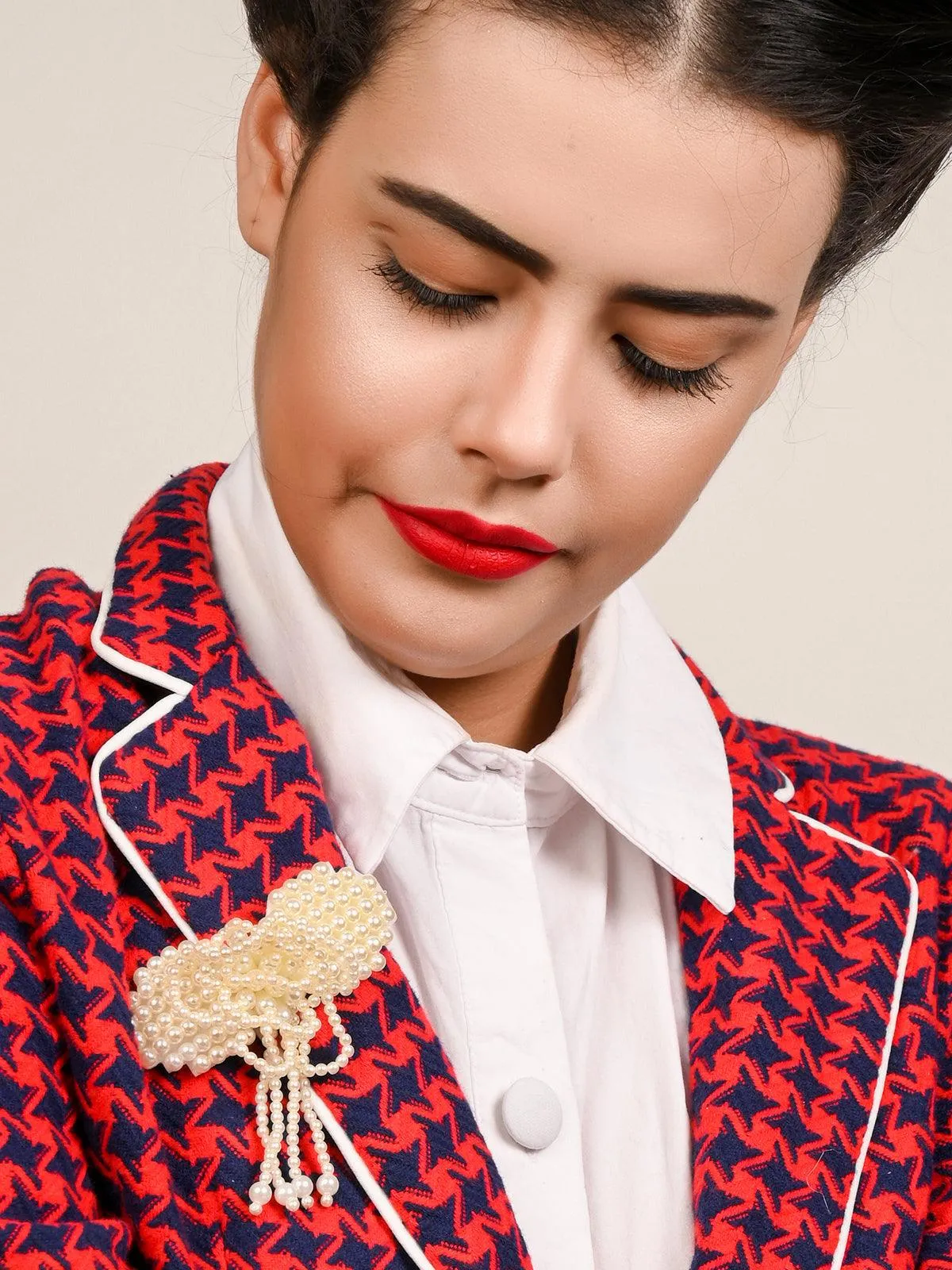 Odette Women Black Metal Brooch
