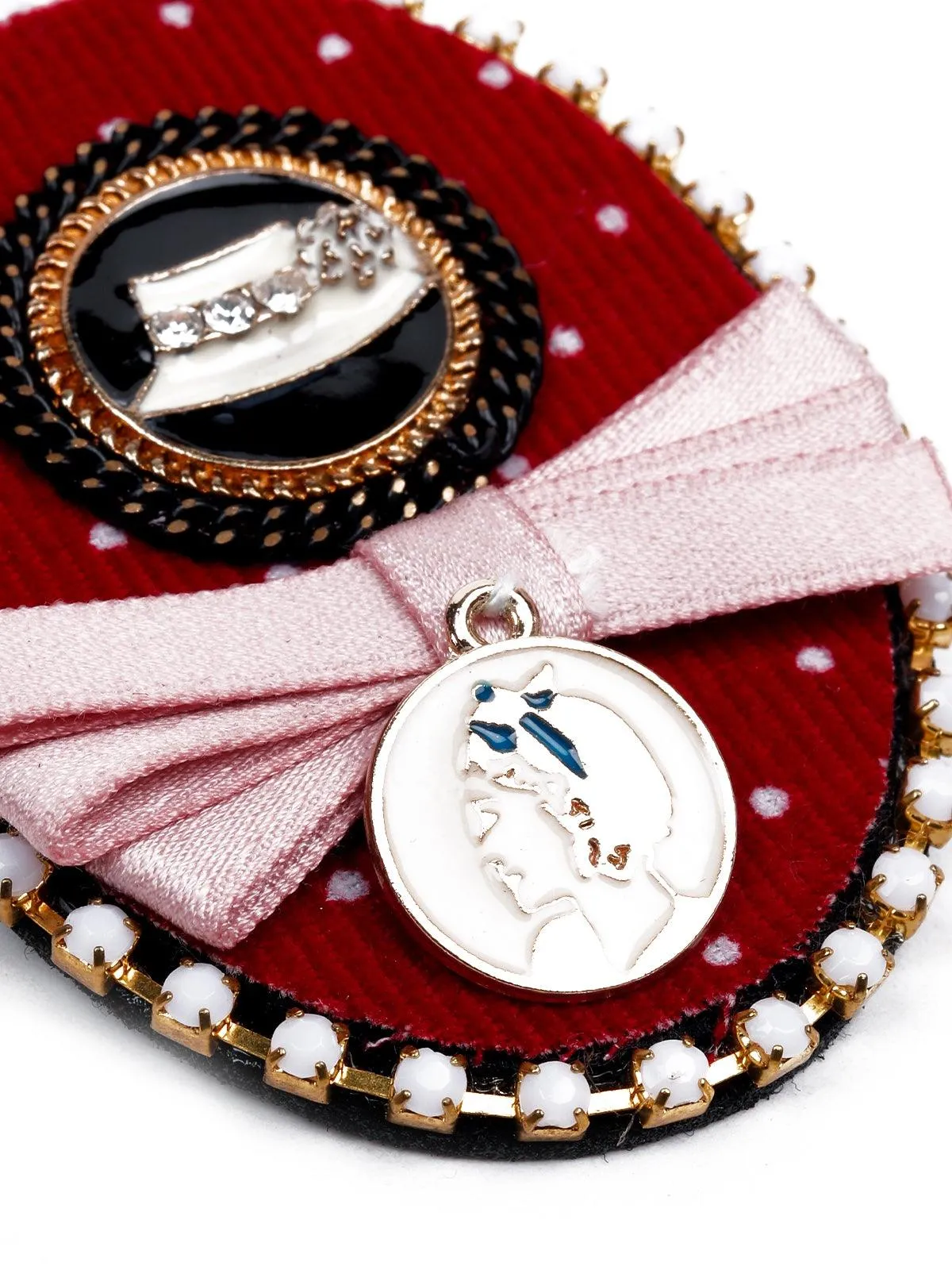 Odette Women Red Metal Brooch