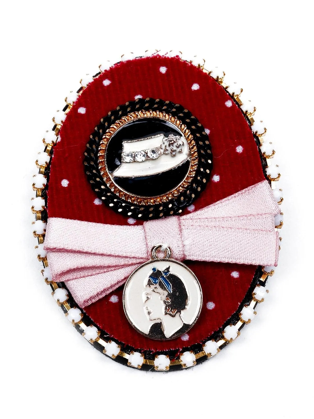 Odette Women Red Metal Brooch