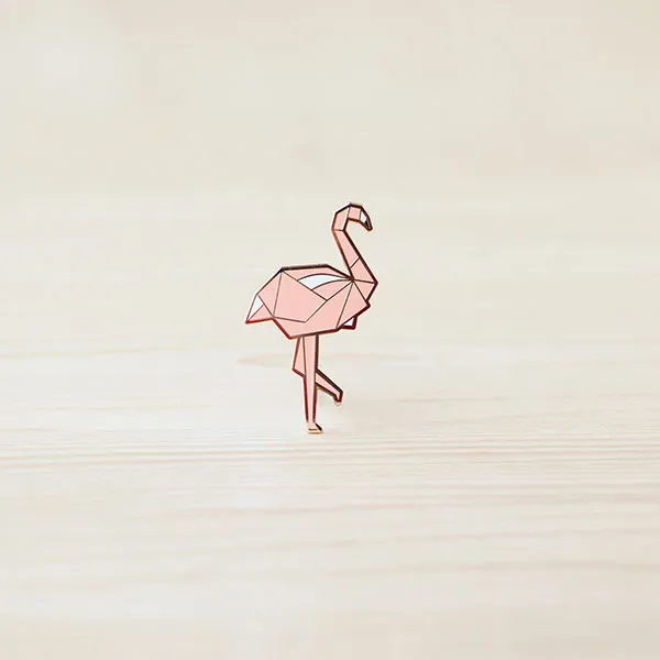 Origami Pin ?C Flamingo