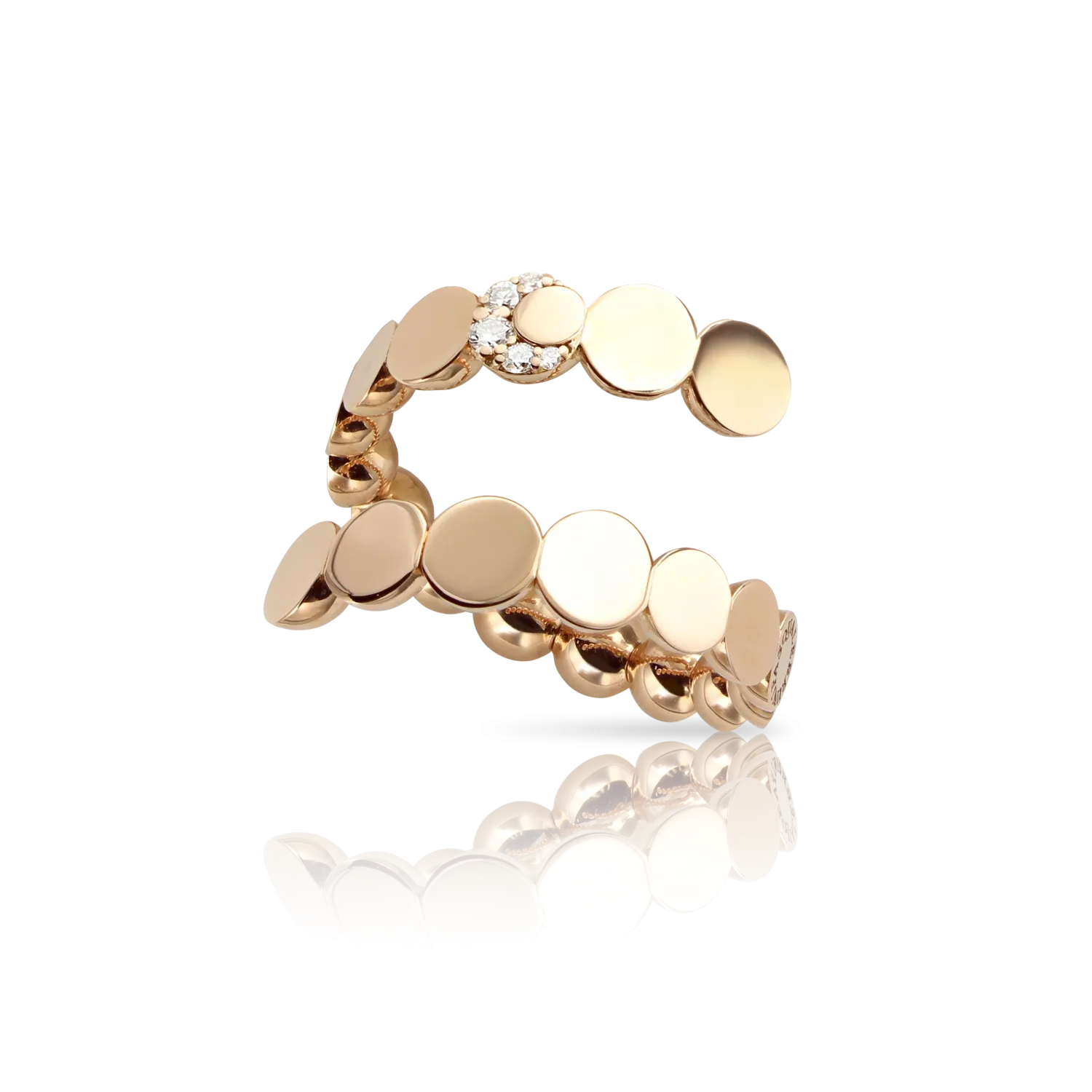 Pasquale Bruni Luce 18ct Rose Gold Diamond Crossover Ring Size Small