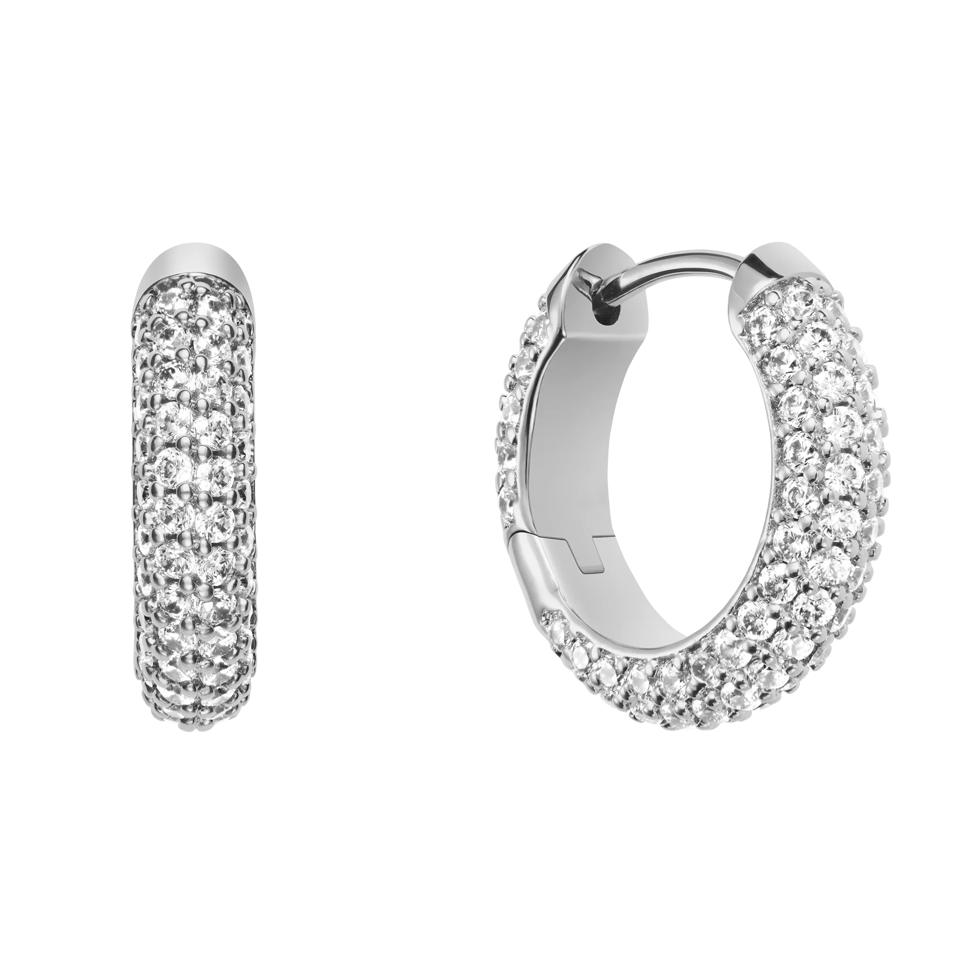 Pav?? Crystal Earrings Silver