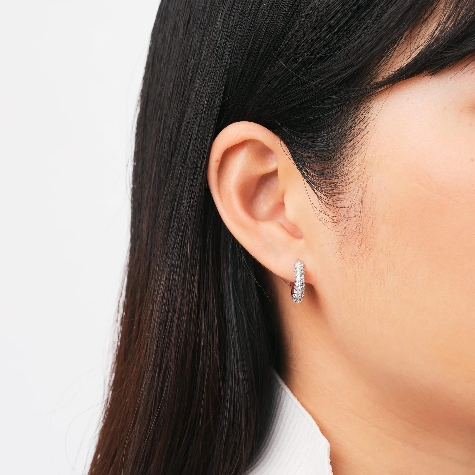 Pav?? Crystal Earrings Silver