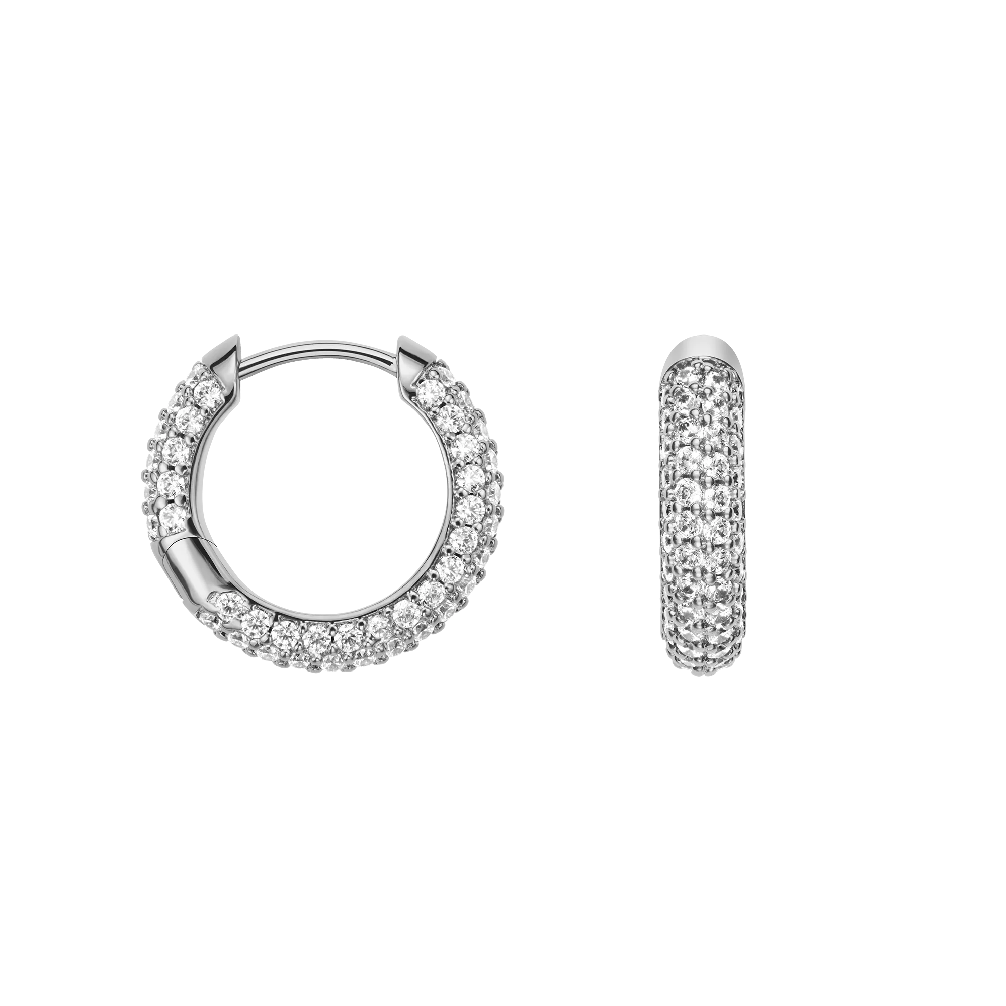 Pav?? Crystal Earrings Silver