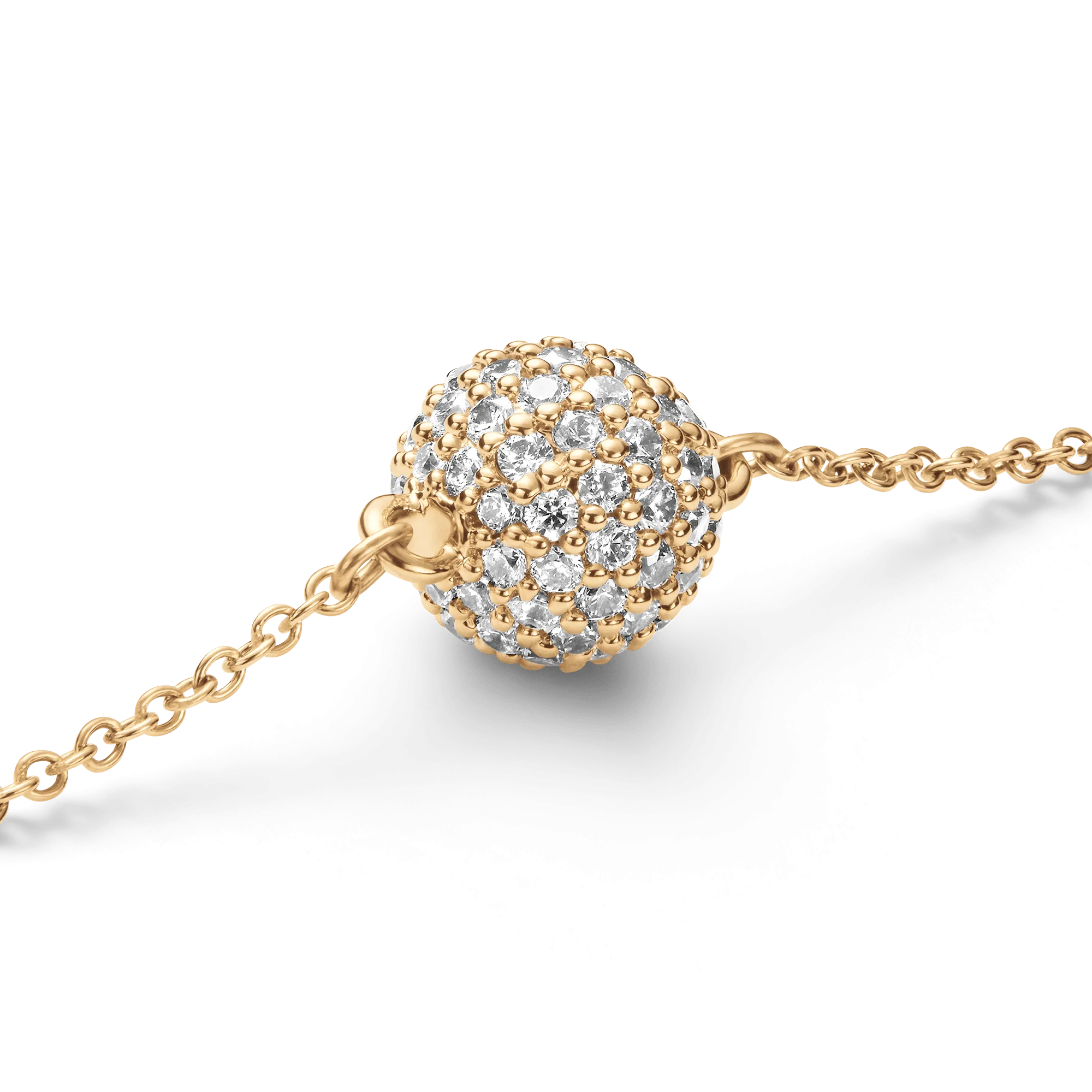 Pav?? Crystal Pendant Bracelet Gold