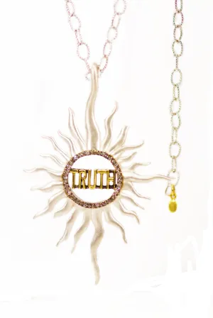 Pave' Diamond English Truth Pendant