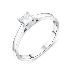 Platinum 0.52ct Diamond Princess Cut Solitaire Ring