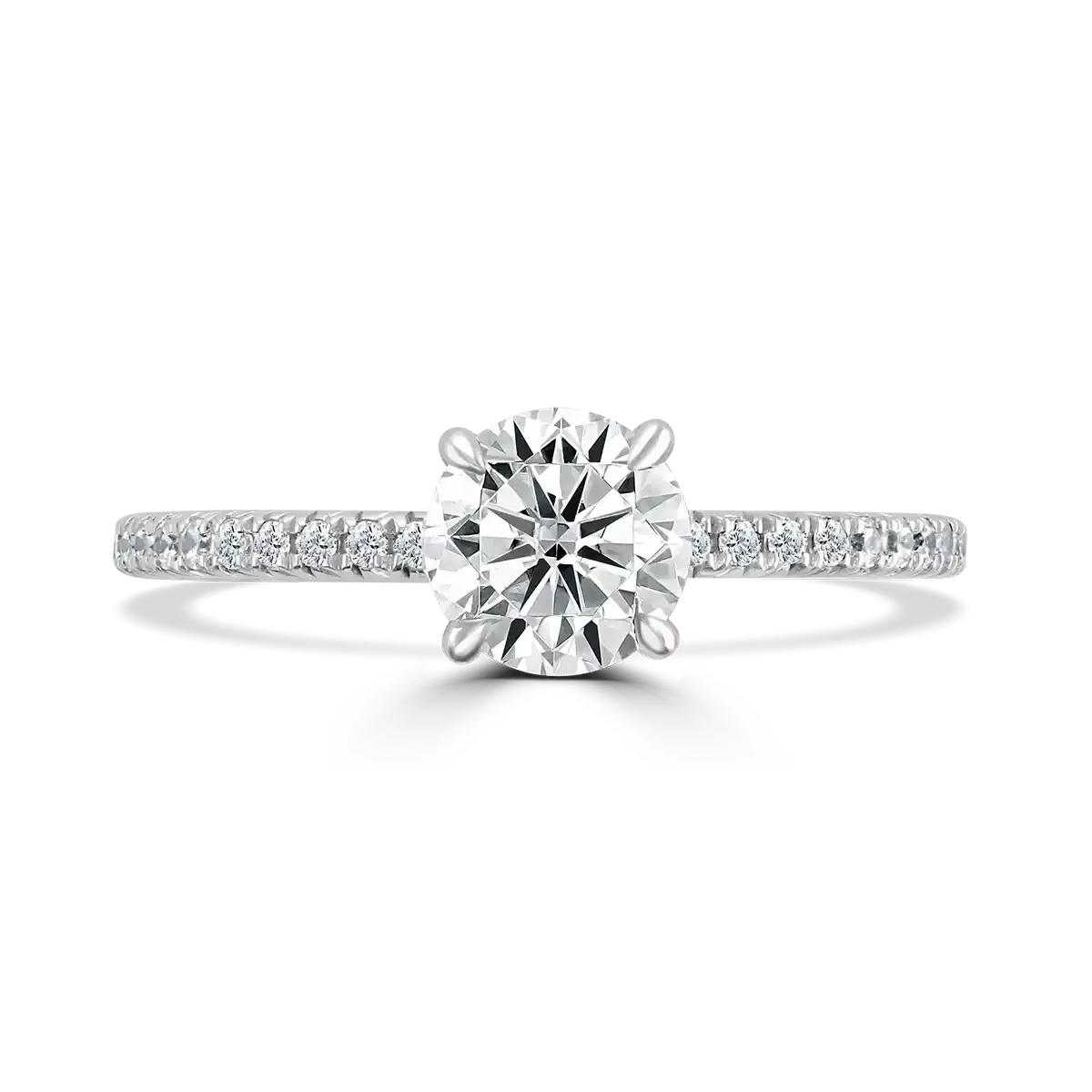 Platinum 1.5ct Round Brilliant Cut Laboratory Grown Diamond Solitaire With Diamond Shoulders