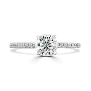 Platinum 1.5ct Round Brilliant Cut Laboratory Grown Diamond Solitaire With Diamond Shoulders