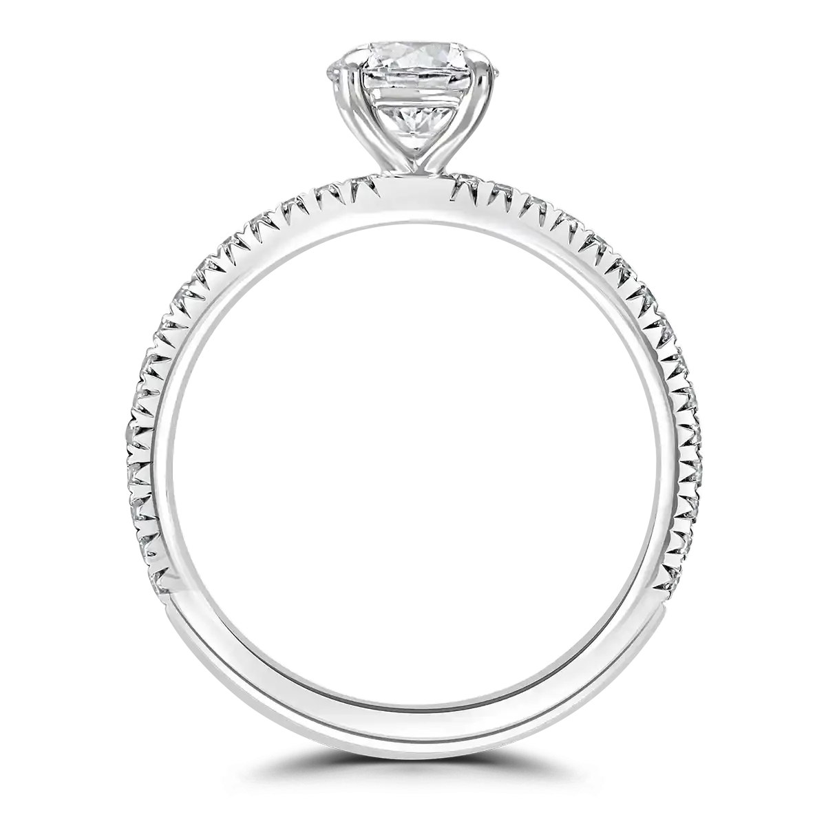 Platinum 1.5ct Round Brilliant Cut Laboratory Grown Diamond Solitaire With Diamond Shoulders