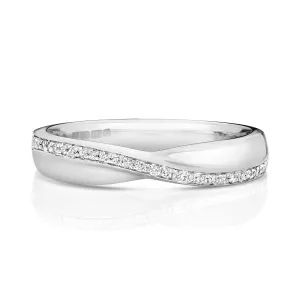 Platinum Diamond Set Crossover Eternity Ring