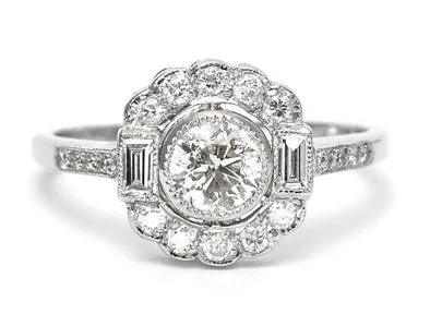 Pretty Diamond Daisy Cluster Ring 0.85ct Platinum