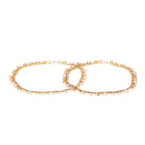 Rasmm Creations Gold Plated Austrian Stone Payal / Anklet