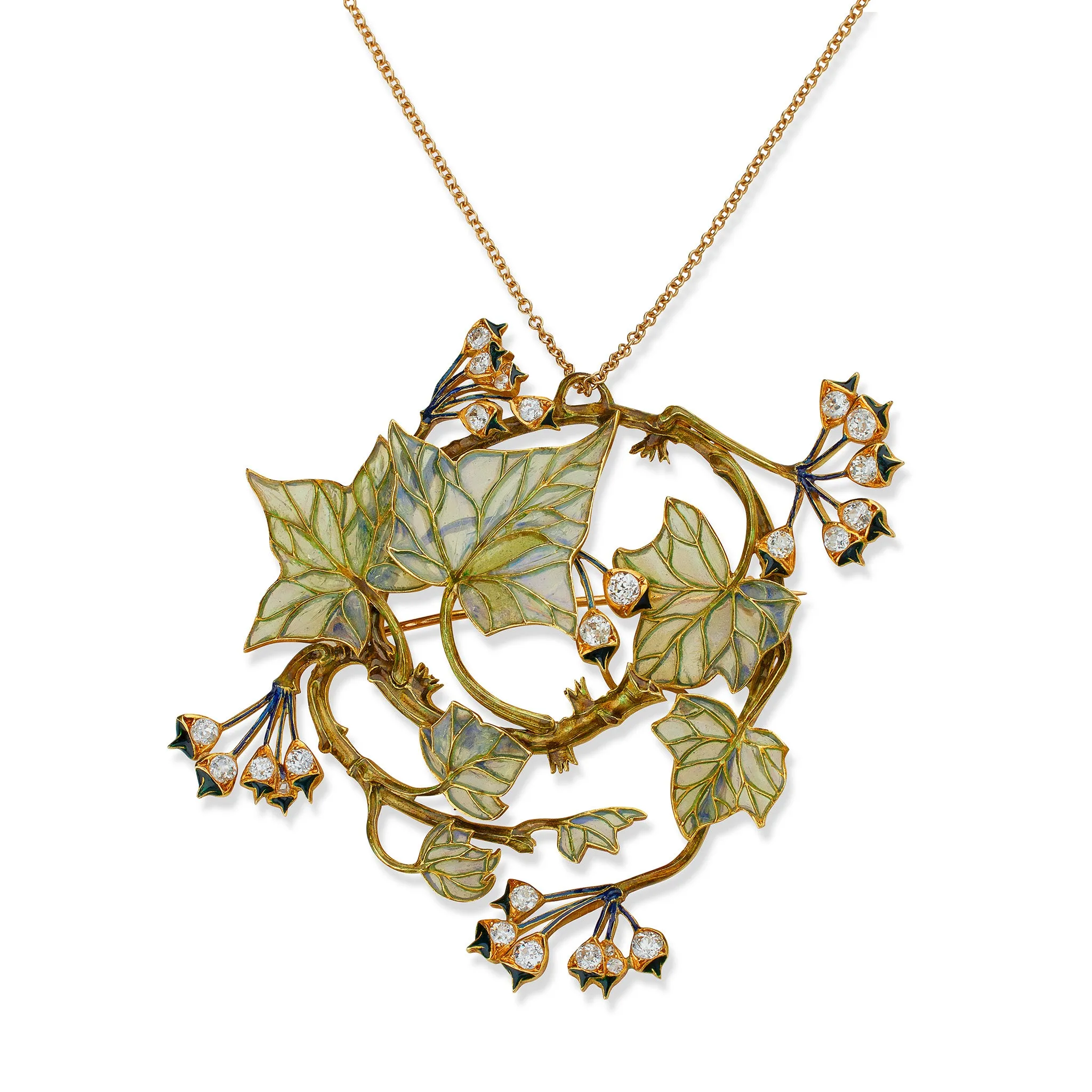 Ren?? Lalique "Ivy" Pendant Brooch/Necklace