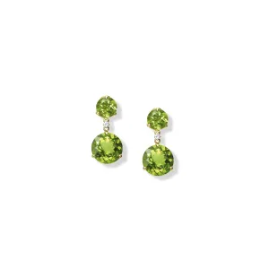 Rivi??re Double Earrings Yellow Gold - Peridot & Diamond