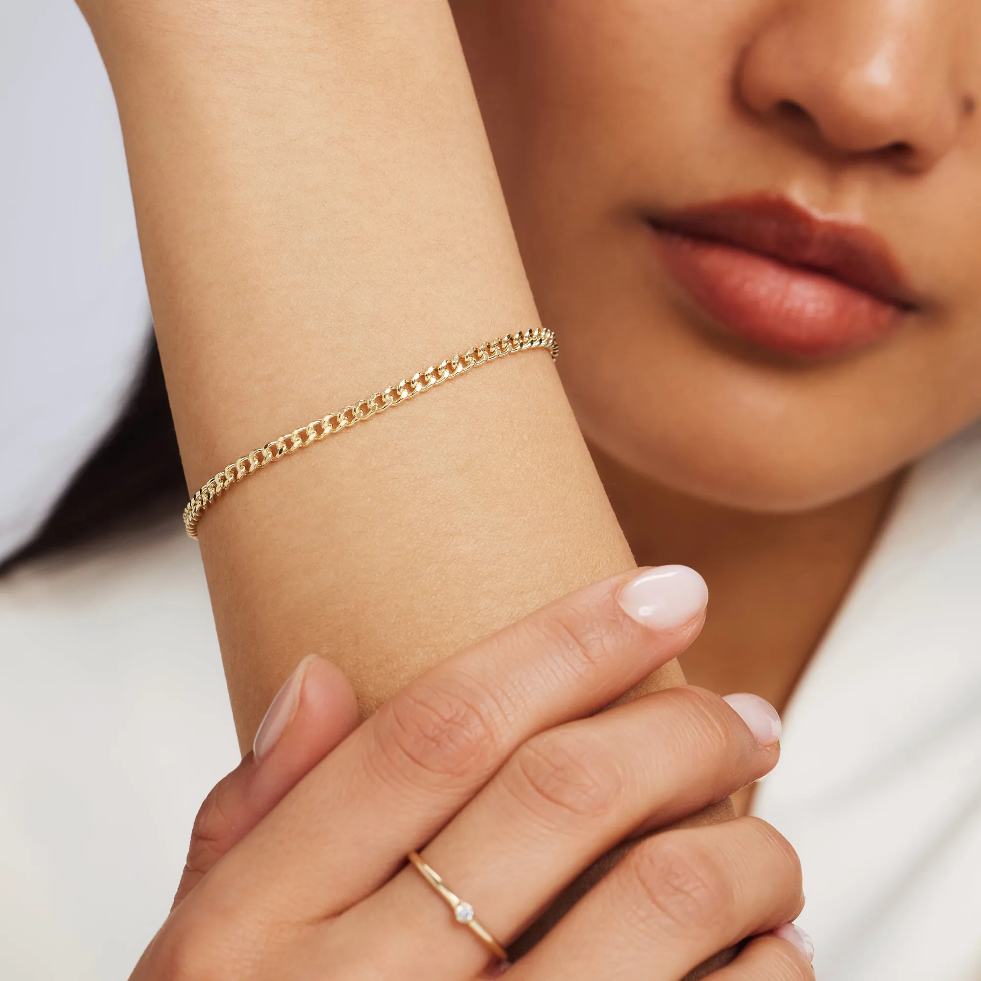 Rivoli Nina 14 karat gold bracelet with fiagro link