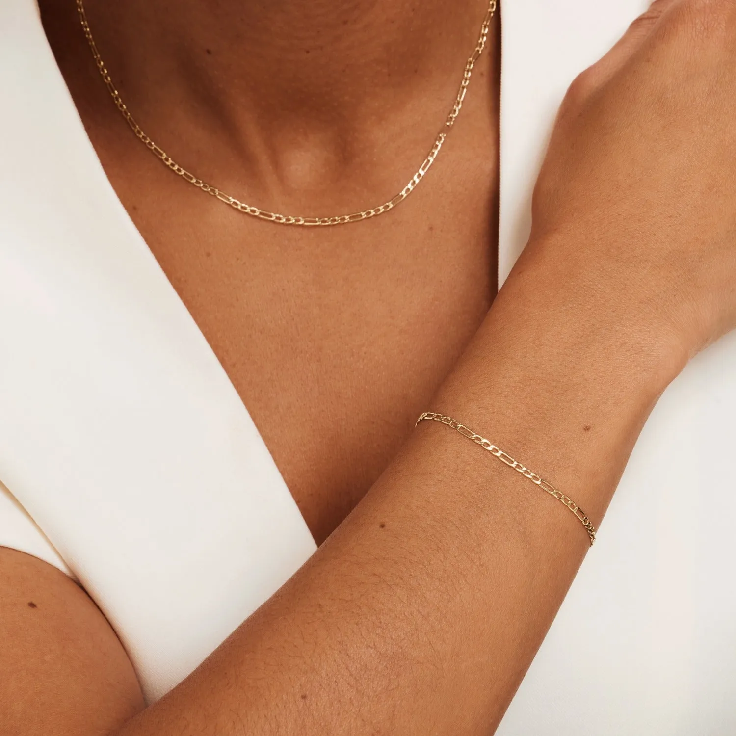 Rivoli Nina 14 karat gold bracelet with fiagro link