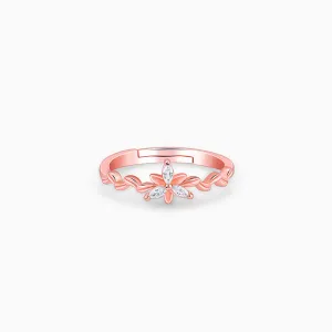 Rose Gold Bluebell Floral Ring