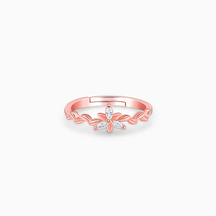 Rose Gold Bluebell Floral Ring