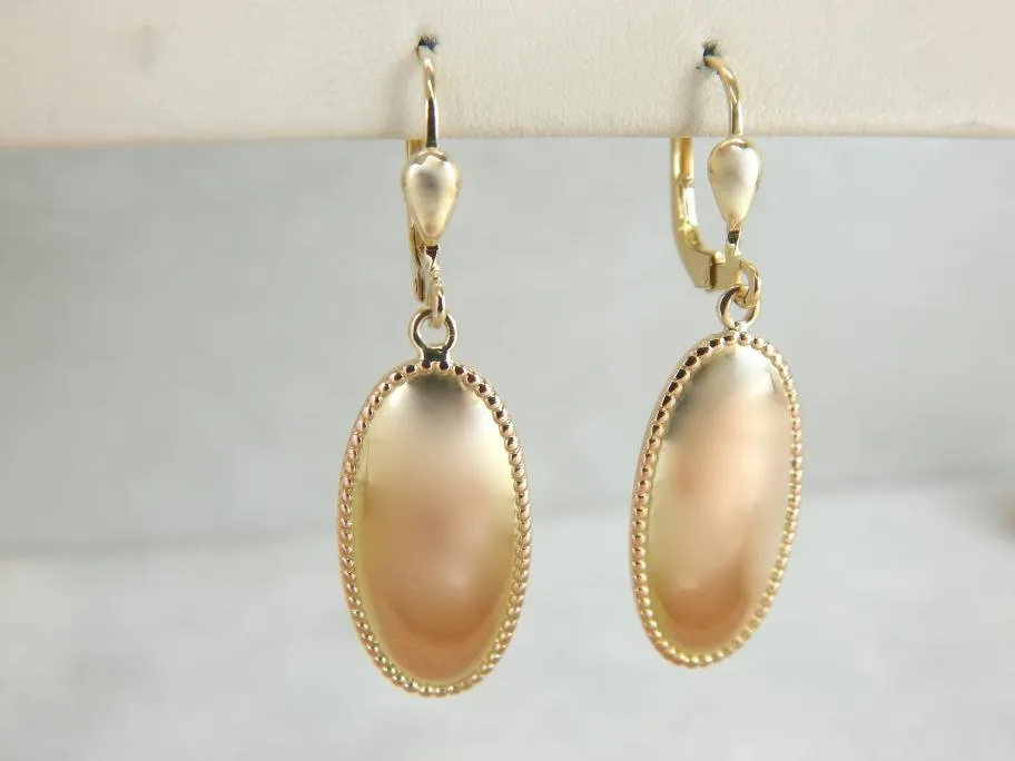 Rose Gold Earrings with Sophisticated Milgrain Edging