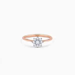 Rose Gold Floral Glisten Diamond Ring