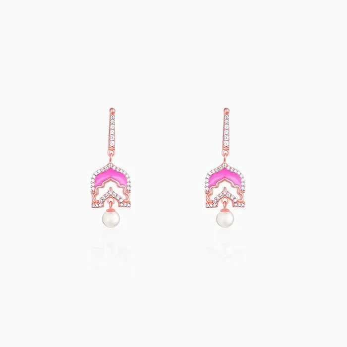 Rose Gold Hawa Mahal Earrings