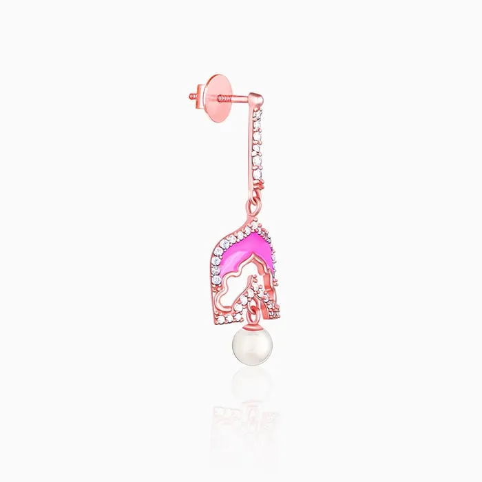 Rose Gold Hawa Mahal Earrings