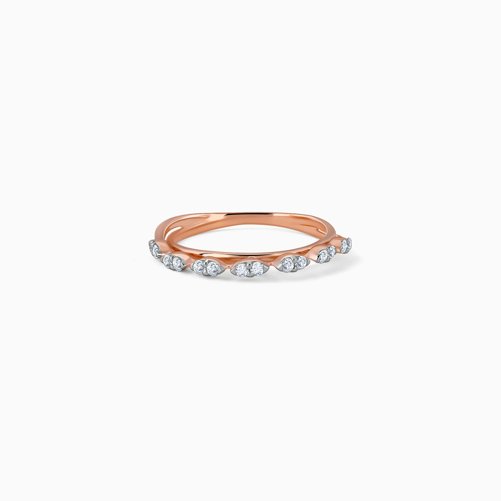 Rose Gold Lunar Circle Diamond Ring