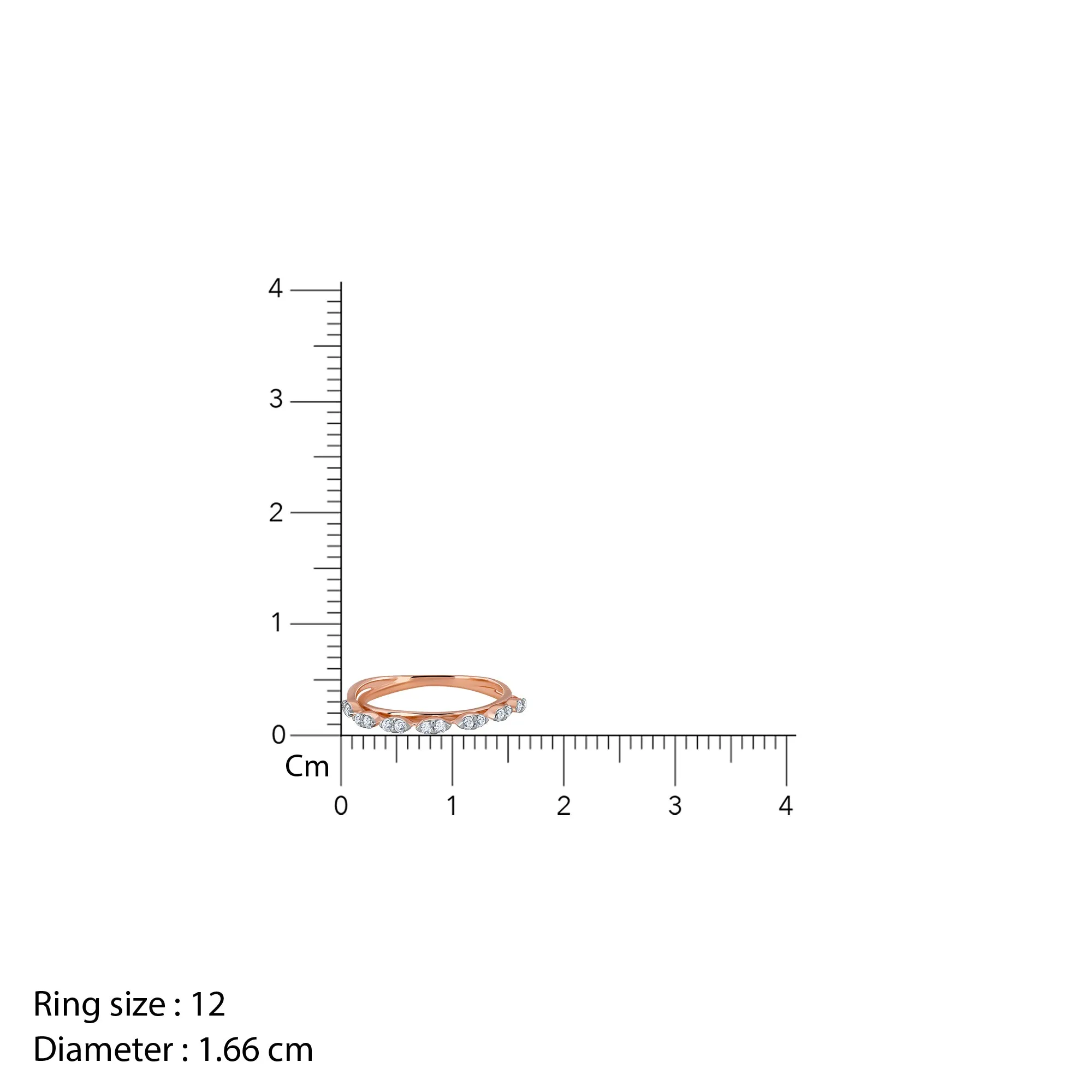 Rose Gold Lunar Circle Diamond Ring