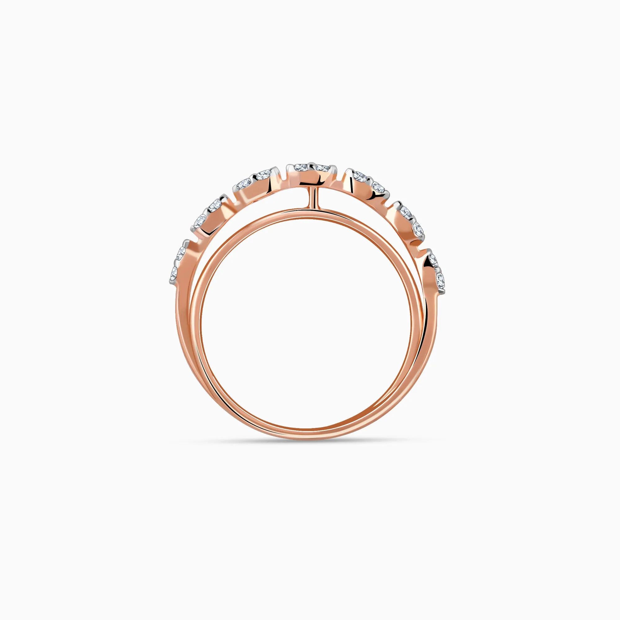 Rose Gold Lunar Circle Diamond Ring