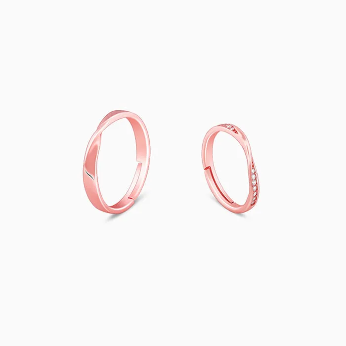 Rose Gold Mobius Couple Rings