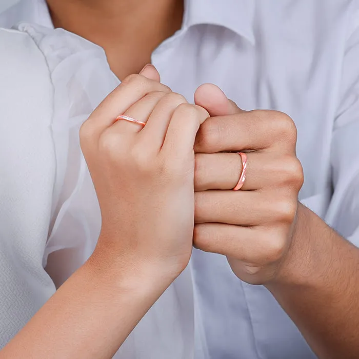 Rose Gold Mobius Couple Rings