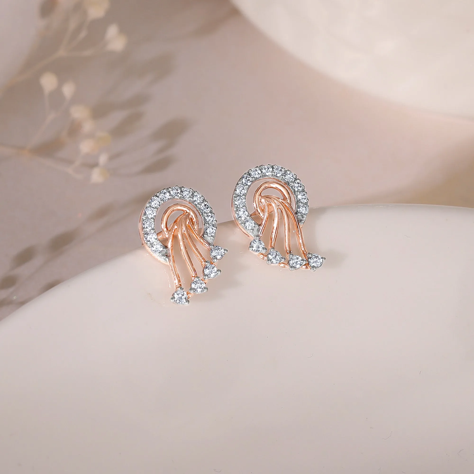 Rose Gold Secret Whispers Diamond Earrings